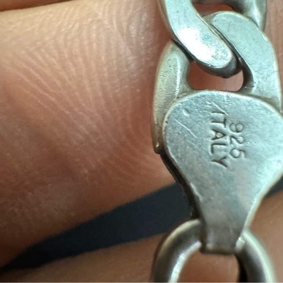 Vintage Sterling Silver Marked 925 Italy Mariner Link Chain - Picture 8 of 11